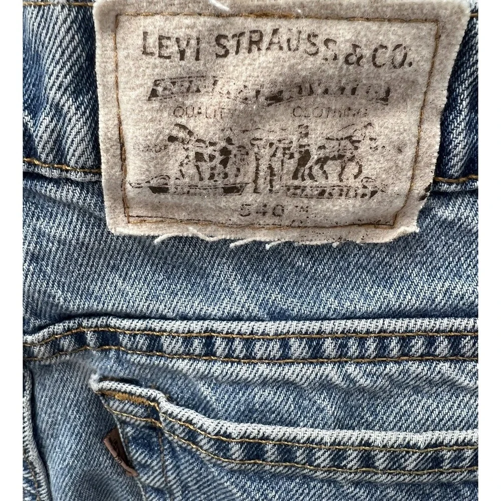 Levis Signature 540 Jeans Vintage 90s Blue Relaxed Fit Taper Pants 34x30 Men